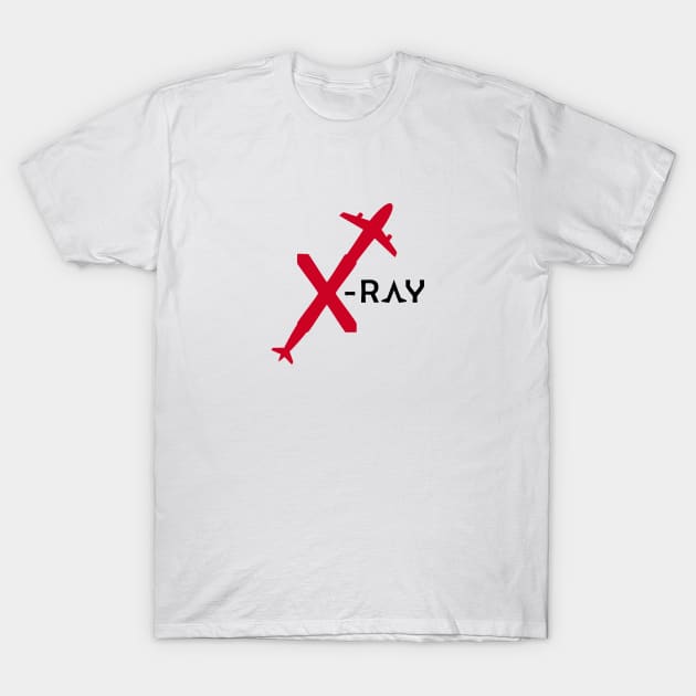 X-RAY Aviation Phonetic Alphabet Pilot Airplane T-Shirt by For HerHim